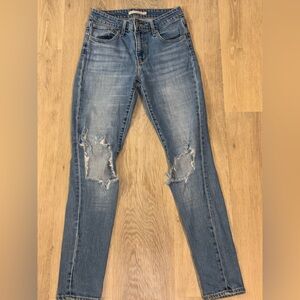 Levi's Light Blue Ripped Skinny Jeans